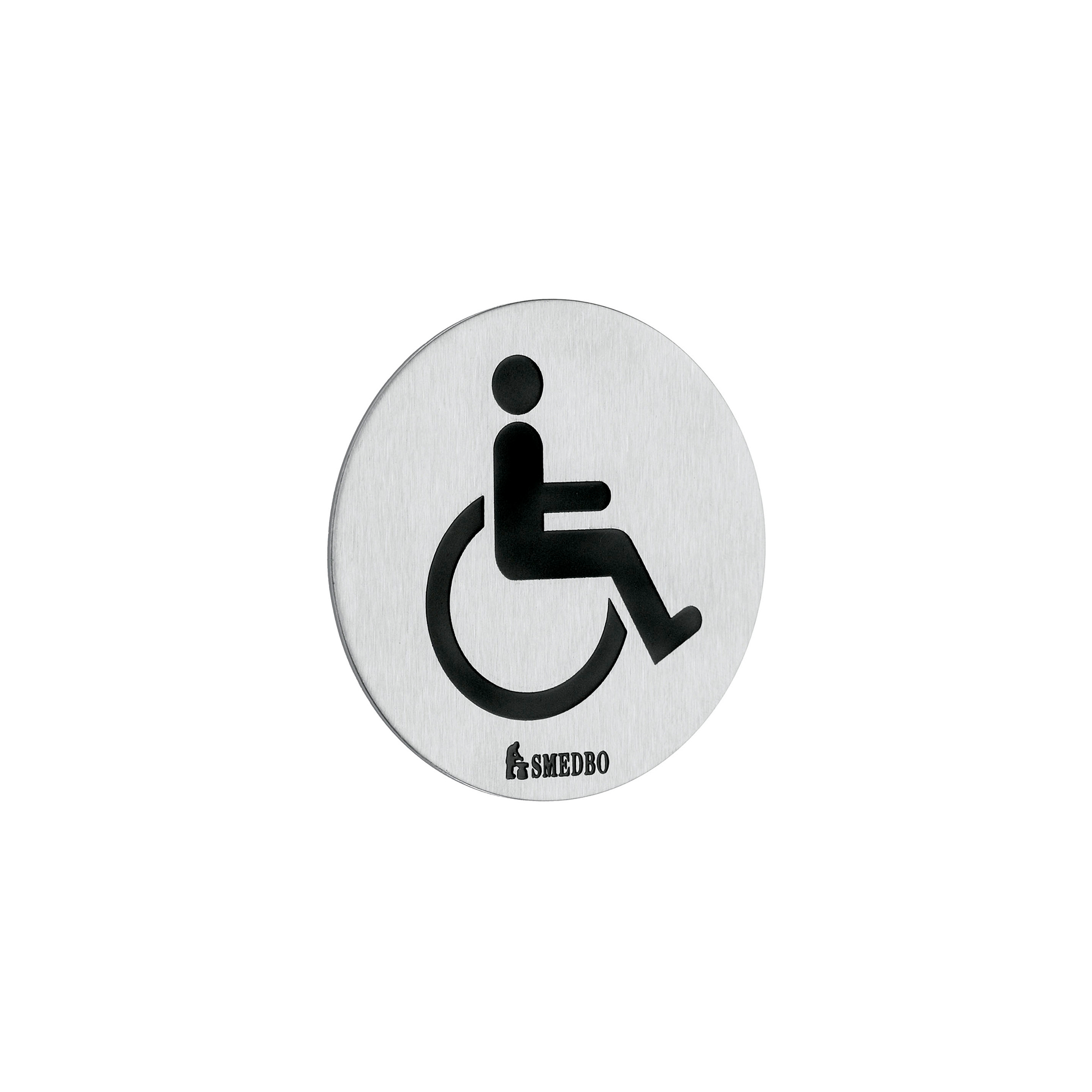 Toalett skylt Handikapp, Borstat Stål