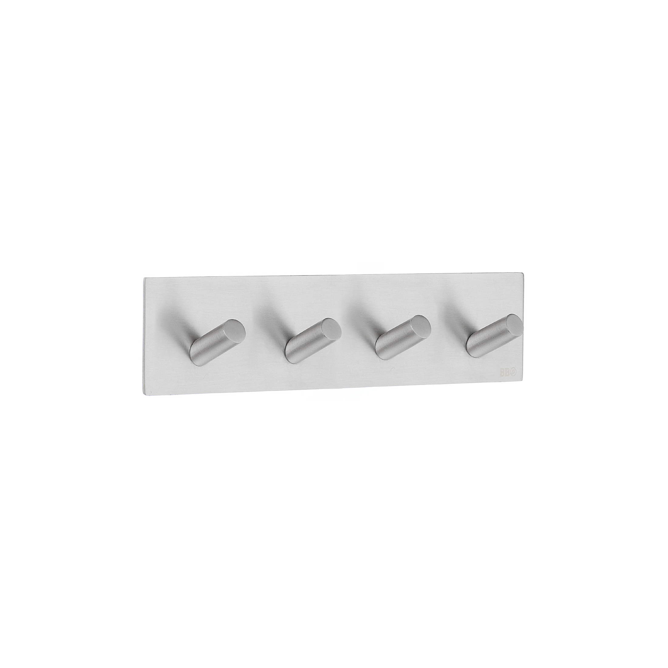Towel hook quadruple BB self-adhesive, Brushed Steel