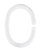 Shower curtain rings C-ring, White plastic