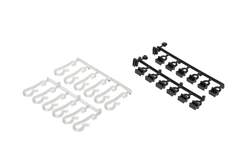 Shower curtain hooks, Black and transparent