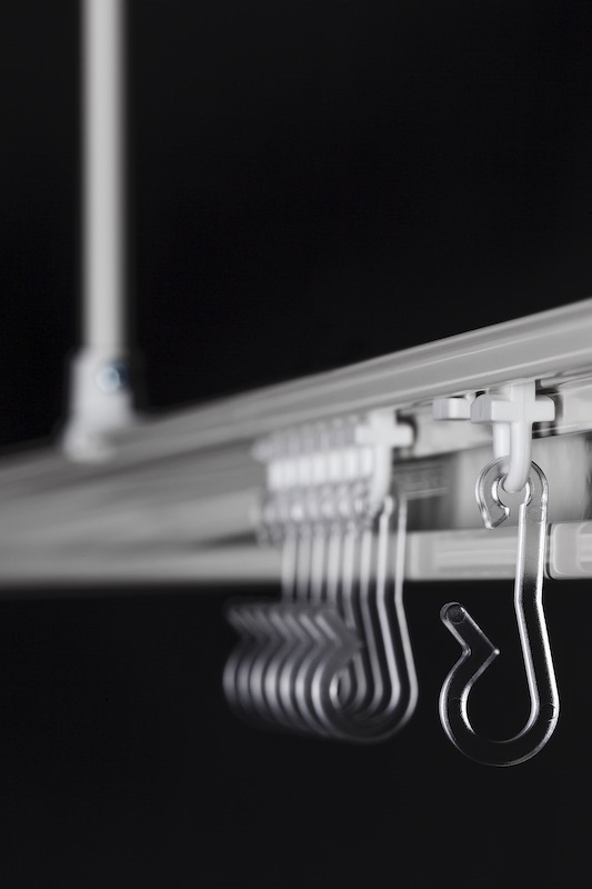 Shower curtain hooks, White and transparent