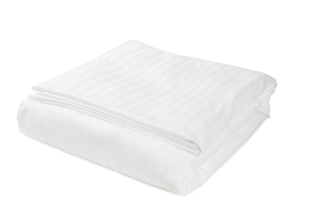 Duvets Cover Satin stripe 150x230 cm completely open bottom, White