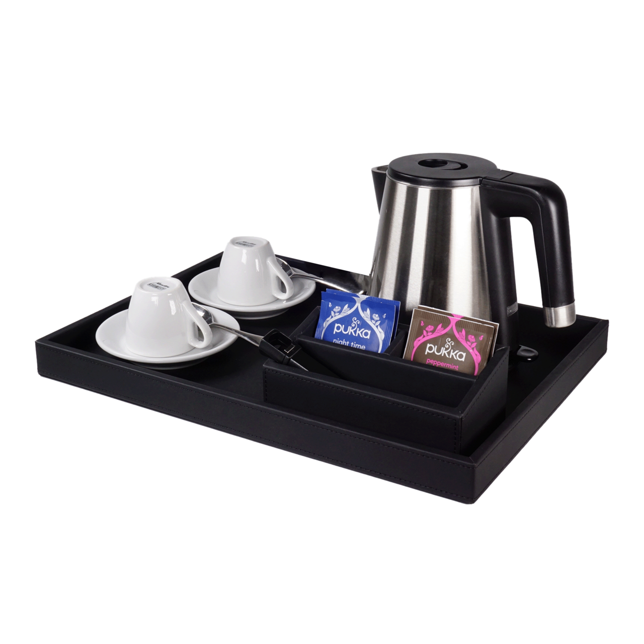 Sachet holder PU-leather, 16x6x8 cm Black 