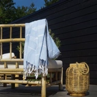 Towel Hammam 90x180 cm, Light blue/white