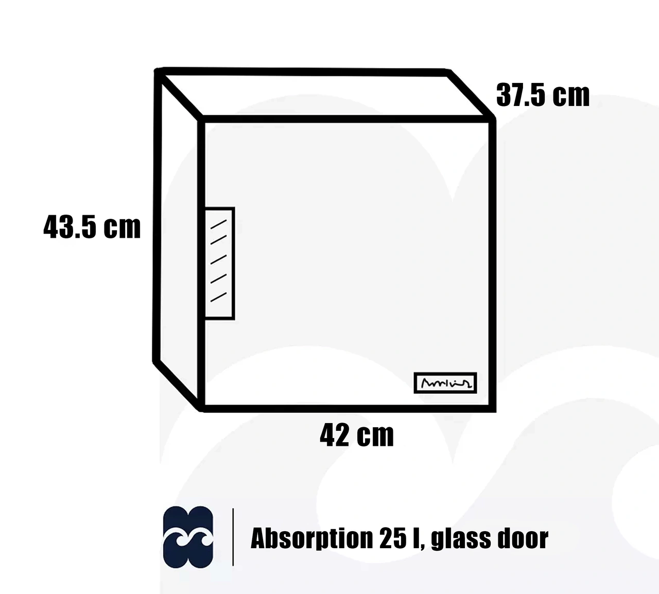 Minibar Edward Absorption 25 l, glass door, Black