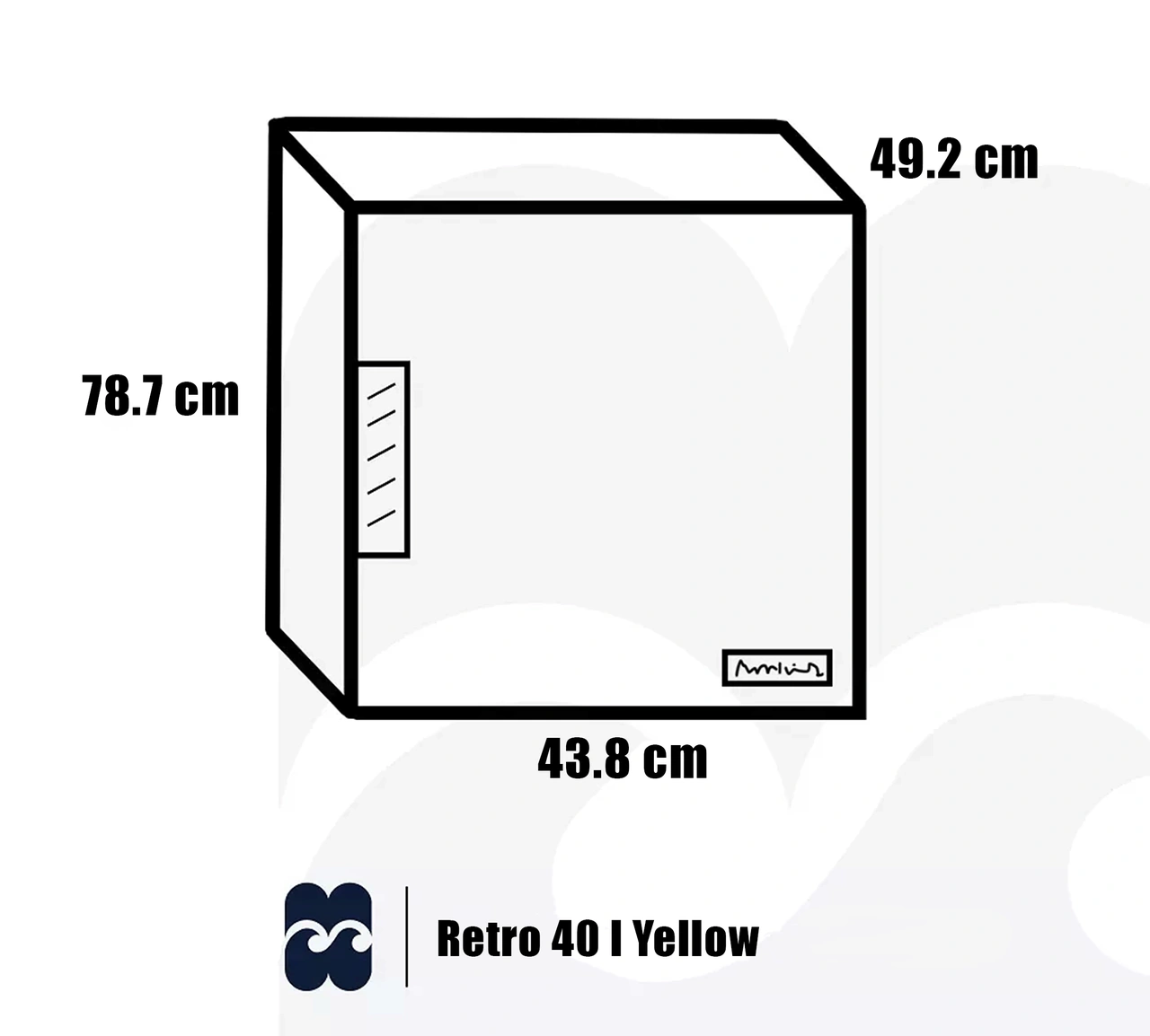 Minibar Retro 40 l, Yellow